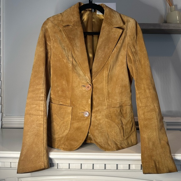 H&M Jackets & Blazers - Women's H&M Tan Leather Vintage Blazer